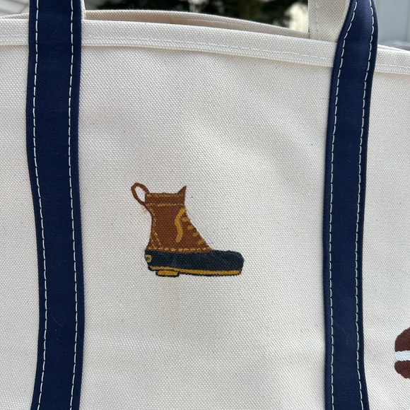 Canvas Tote Bag with Nautical Paintings - Picture 4 of 6